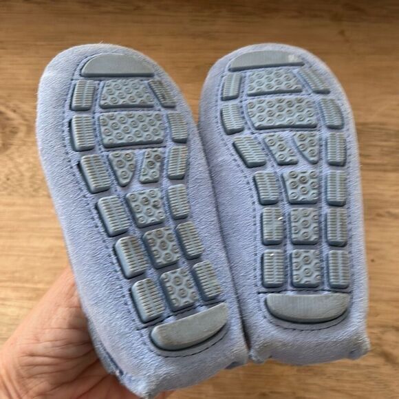 Janie and Jack Boy Bluen away driving shoes powder blue suede moccasins toddler - Picture 3 of 6